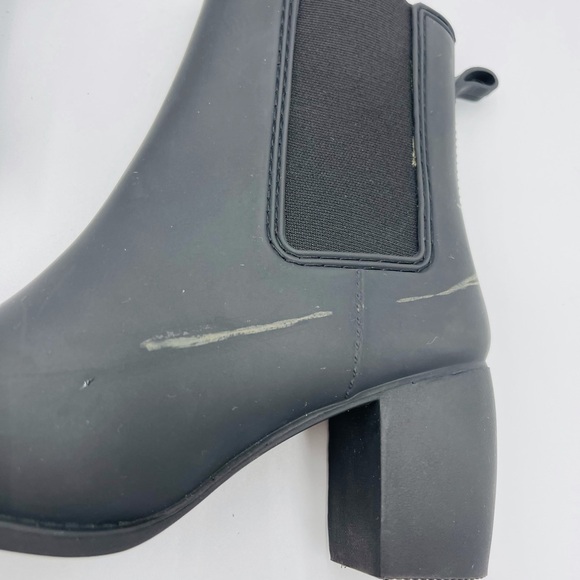 Jeffrey Campbell Havana Last Matte Black Heeled Waterpoof Rainboots - Picture 6 of 7